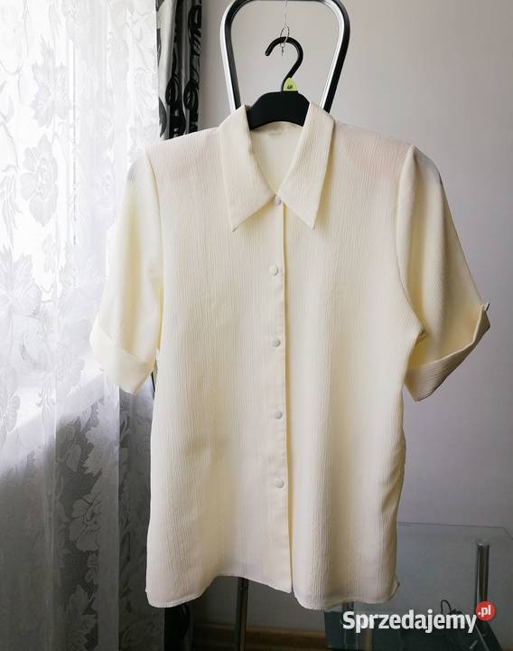 ELEGANCKA BLUZKA DAMSKA ECRU R5052 żółty/złoty Łódź