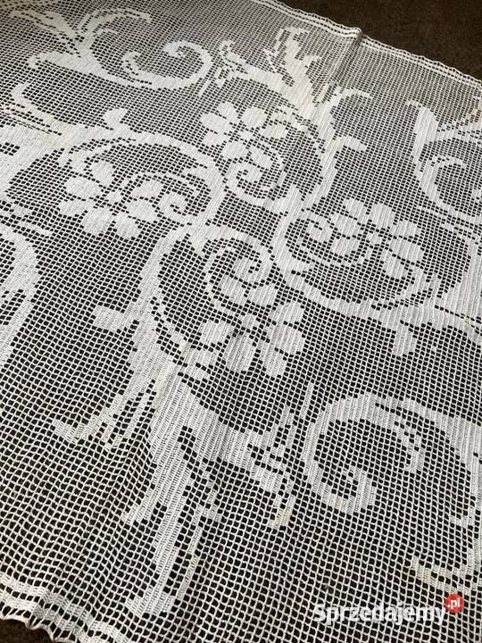 obrus szydełkowy ręcznie robiony wzory kwiatowe Zabrze