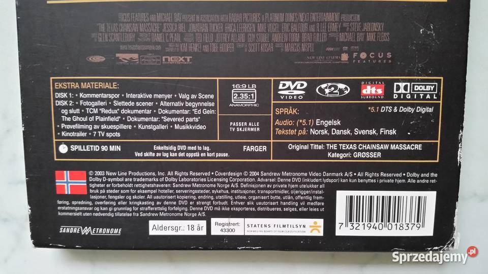 Film THE TEXAS CHAINSAW MASSACRE 2004 Sandrew Kultura i Rozrywka lubelskie sprzedam