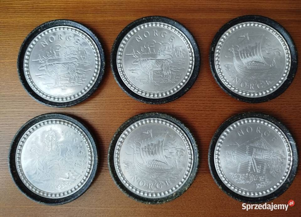 Podkładki cynowe z Norwegii vintage Opole