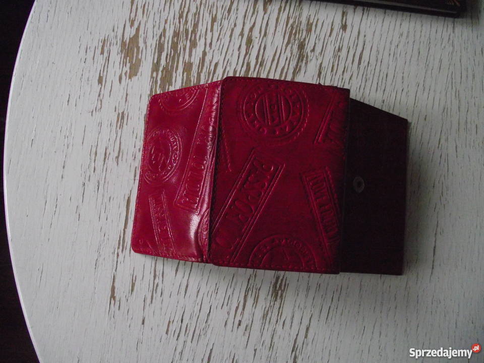 INDYJSKI CZERWONY PORTFEL ZE SKÓRY NATURALNEJ Pozostałe wielkopolskie Piła