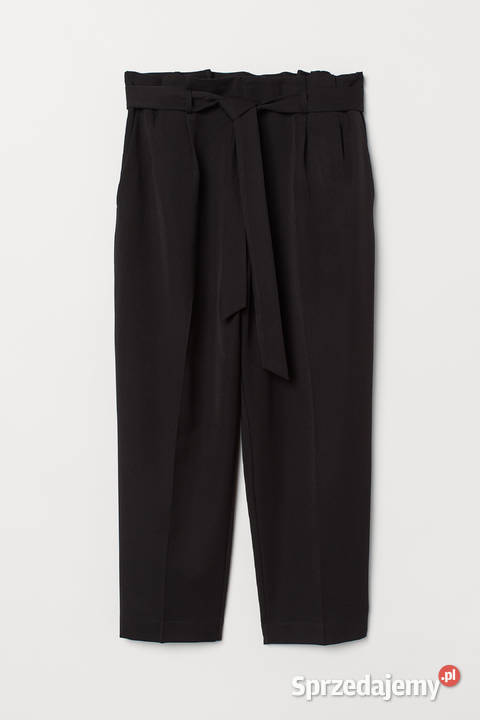 Czarne spodnie HM 48 4XL w kant cygaretki paper H&M Szczecin
