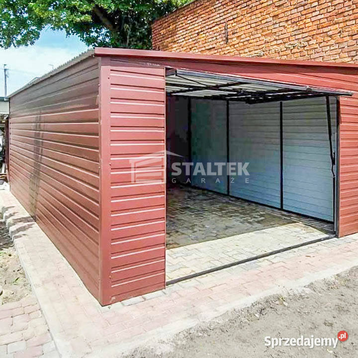 Garaż Blaszany 45x7m Brama uchylna Ciemny Brąz 32m2 warmińsko-mazurskie Elbląg