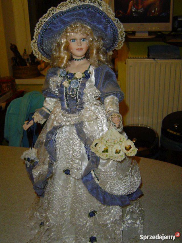 piękna lalka porcelanowa dama z wachlarzem Gorzów Wielkopolski