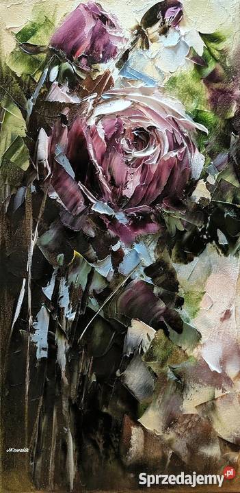 Kowalik Róża obraz olejny 20x40 kwiaty Malarstwo Warszawa