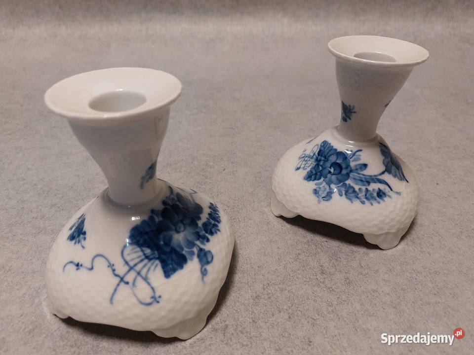 ROYAL COPENHAGEN 101711 Świecznik Blue Flower Porcelana i szkło Zakopane