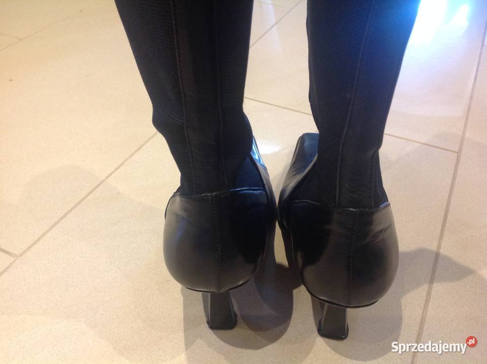 Włoskie Kozaki Damskie Skórzane r 36 skóra skóra Nowa Sól