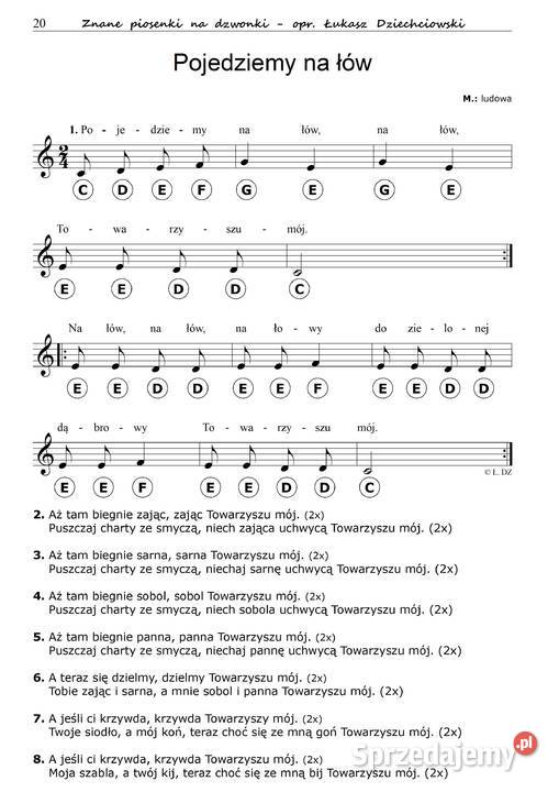 Kolędy na dzwonki nuty 23 kolęd słowa naklejki mazowieckie Warszawa
