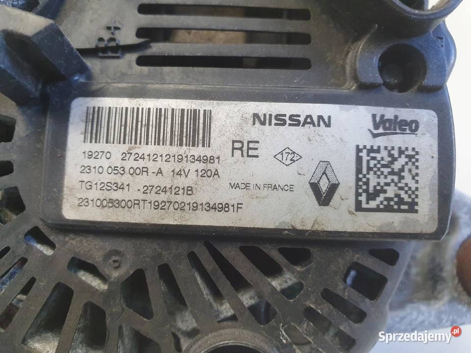 ALTERNATOR Dacia Logan II 09 TCe 231005300R Rudka