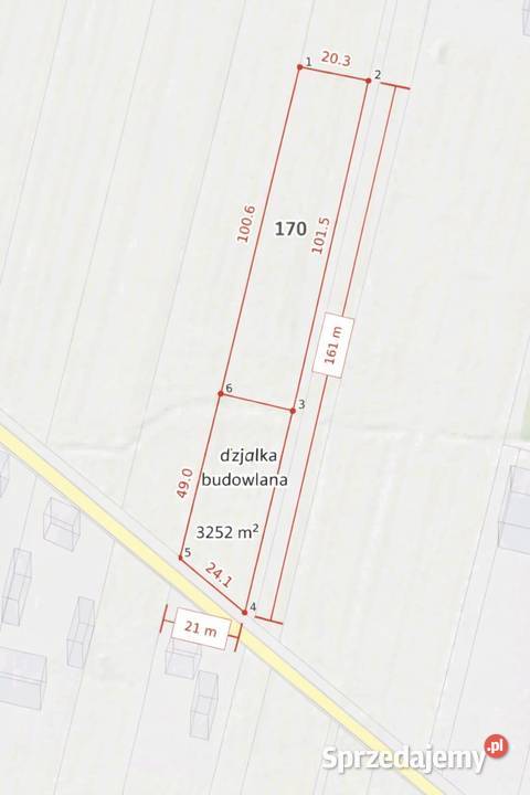 Działka budowlana ogród 3252 m asfalt media