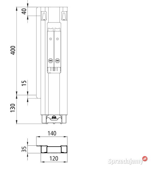 Słupek Blueline 400 mm DL z podwójnym zamkiem Przysieka Polska