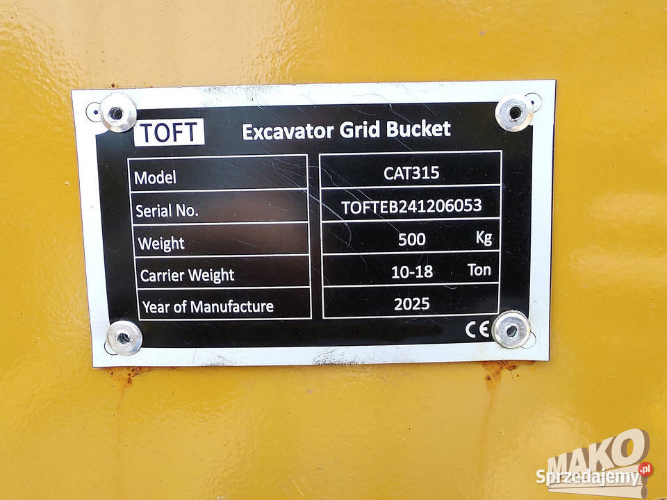 NOWA Łyżka przesiewna TOFT 110 do koparki Miller