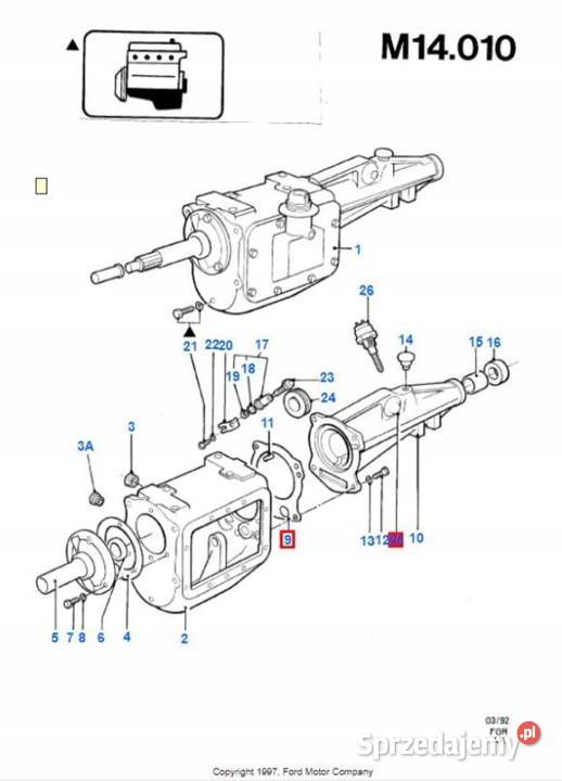 USZCZELKA SKRZYNI BIEGÓW FORD TRANSIT 8591 osobowe
