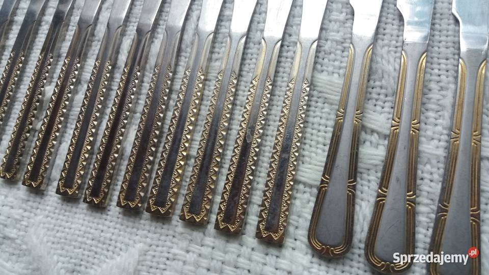 Nóże złocone z PRLu sztućce linia lotnicza TAP Płońsk sprzedam