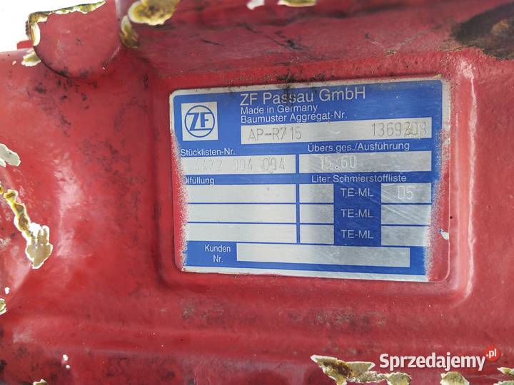 Dyferencjał ZF APR715 926 Weidemann 3006 3110 Części do maszyn budowlanych Kielce