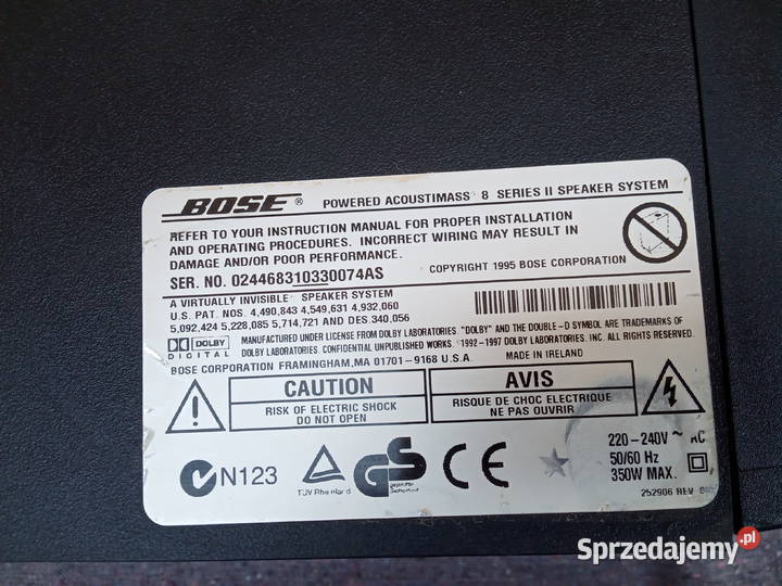 BOSE ACOUSTIMASS 8 II bez jednostki sterującej Audio