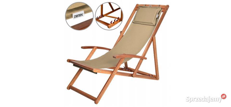 Leżak ogrodowy jasne drewno akacjowe plażowy lubelskie Zamość sprzedam