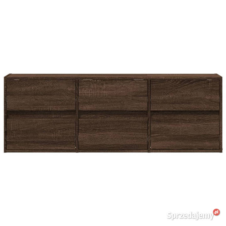 Ścienna szafka TV z LED brązowy dąb 130x31x45 Warszawa