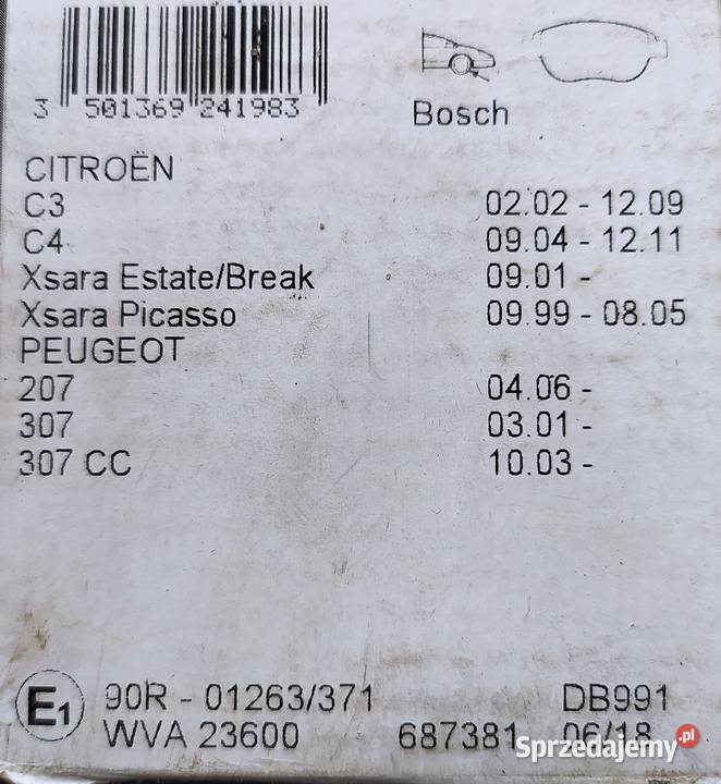 PeugotCytroen klocki hamulcowe przód mazowieckie Piaseczno sprzedam