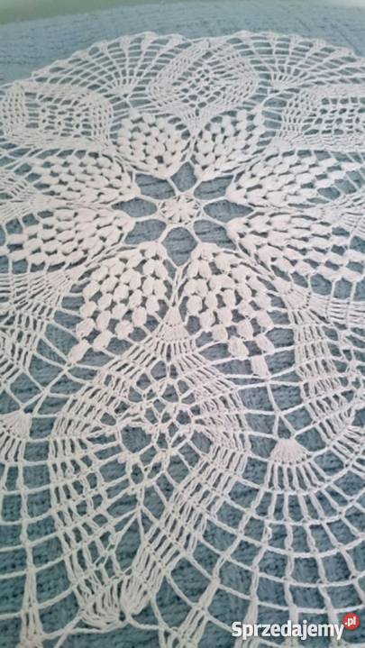 Serwetka szydełkowa biała średnica 52 oryginalny Bolesławiec