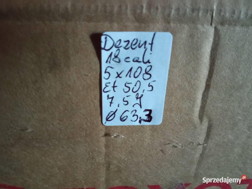 Felgi Dezent 18 5x108 et505 75J czujniki Ford Szczukowskie Górki