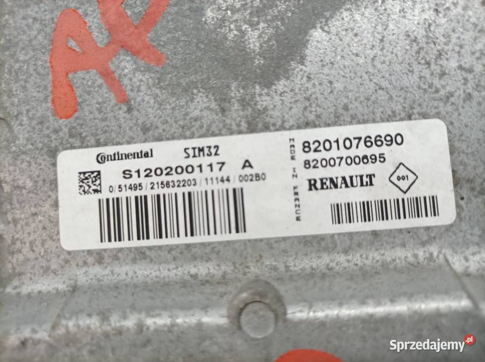 STEROWNIK SILNIKA S120200117A 14 B 97 Renault Rok produkcji 2011