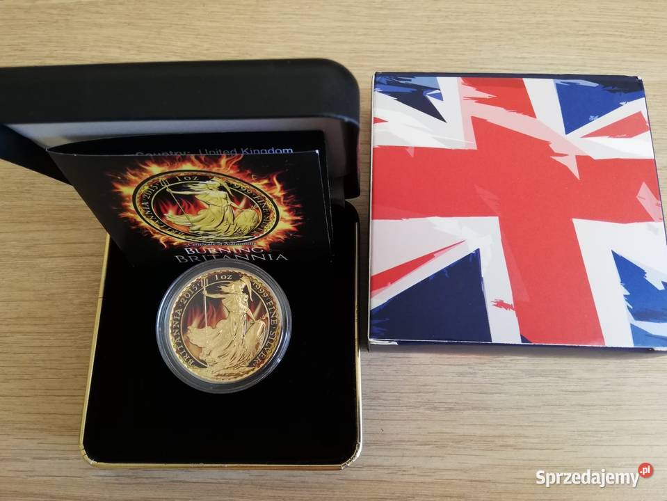 Moneta Płonąca Brytania UK 2015 1 oz srebro Numizmatyka Opole sprzedam