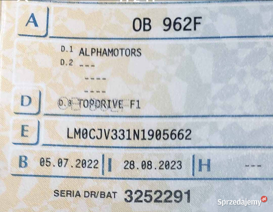 Alphamotors topdrive f1 125 Ccm 2022 Łosiów sprzedam
