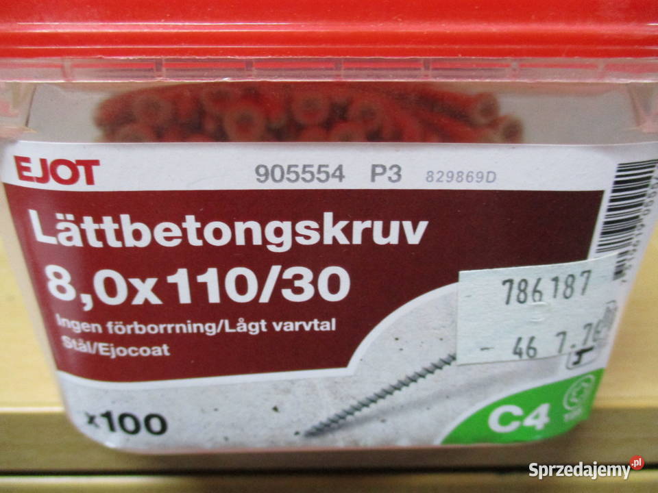 Wkręt śruba do betonu do ejot 80x11030 art Mogilno