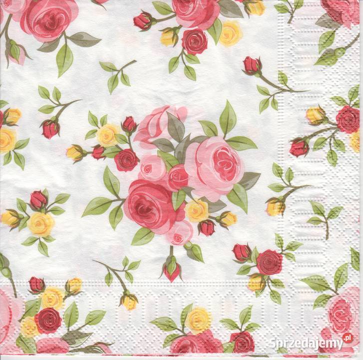 dekupaż serwetki kwiaty róże różyczki Skarżysko-Kamienna