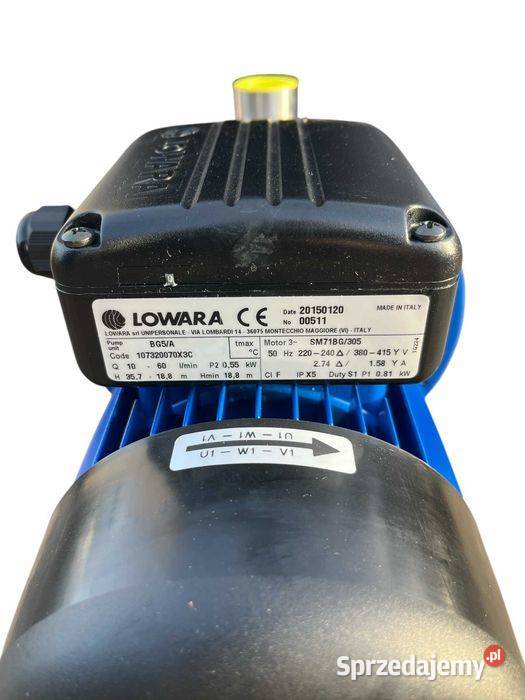 Pompa LOWARA BG5A 3600lh 055 kw Kwasoodporna Tuliszków sprzedam