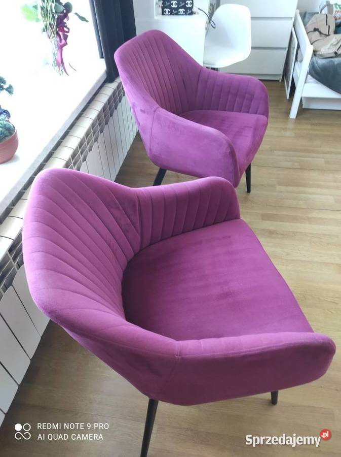 Piękne Welurowe fotele krzesła Glamour Czechowice-Dziedzice