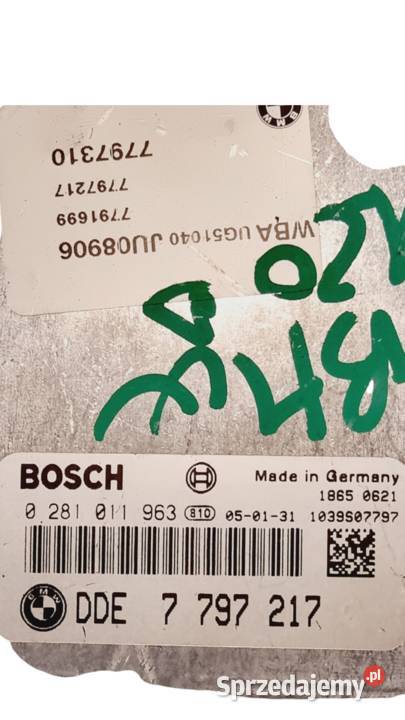 BMW E87 20D STEROWNIK SILNIKA 0281011963 7797217 śląskie Gliwice