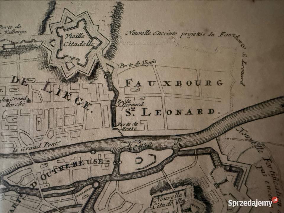 Antyczna Mapa Rycina XVII Wiek Lige Belgia 1 Czerwionka-Leszczyny