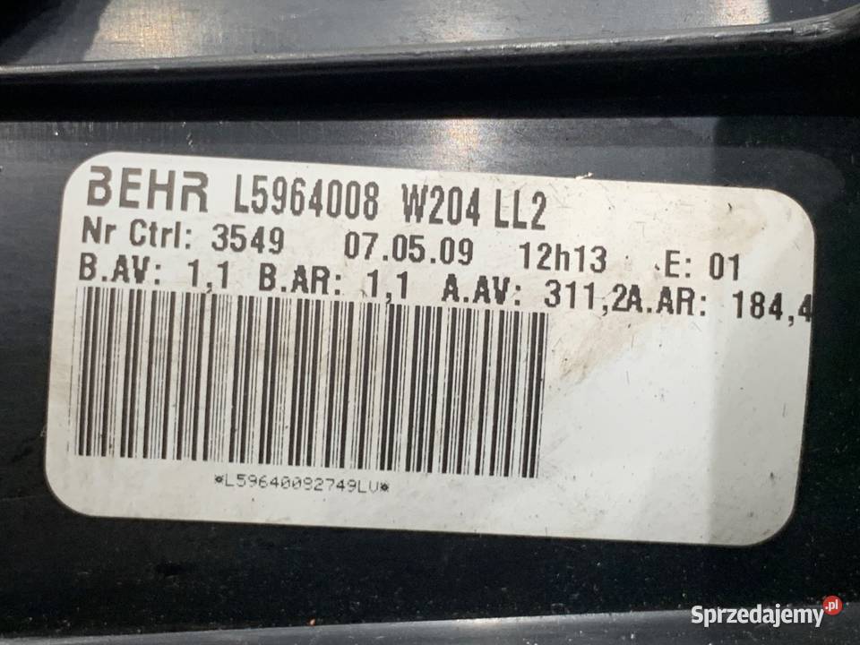 DMUCHAWA NAWIEWU MERCEDES W212 L5964008 osobowe