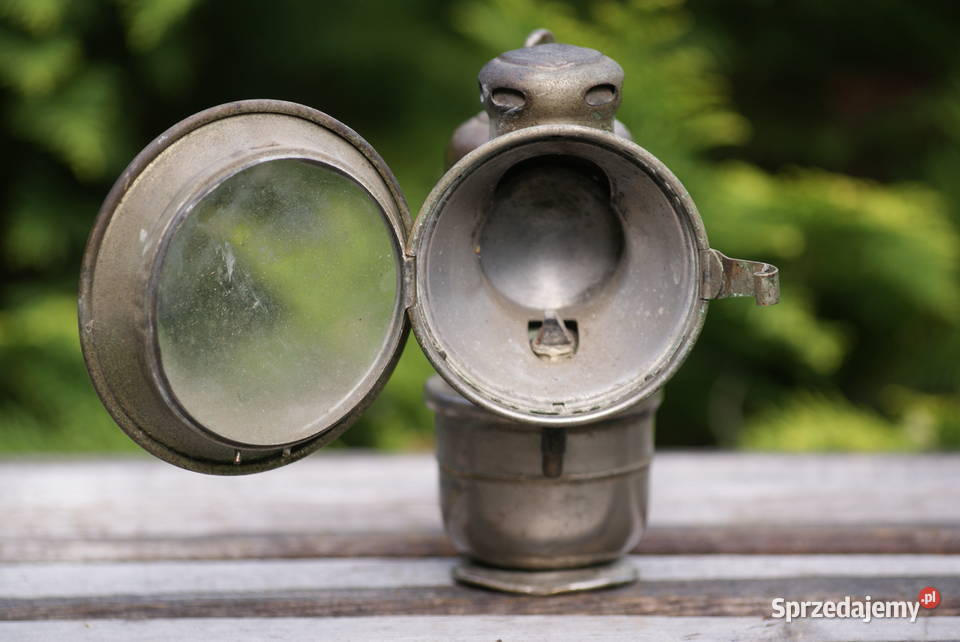 Stara zabytkowa lampa lampka rowerowa karbidowa