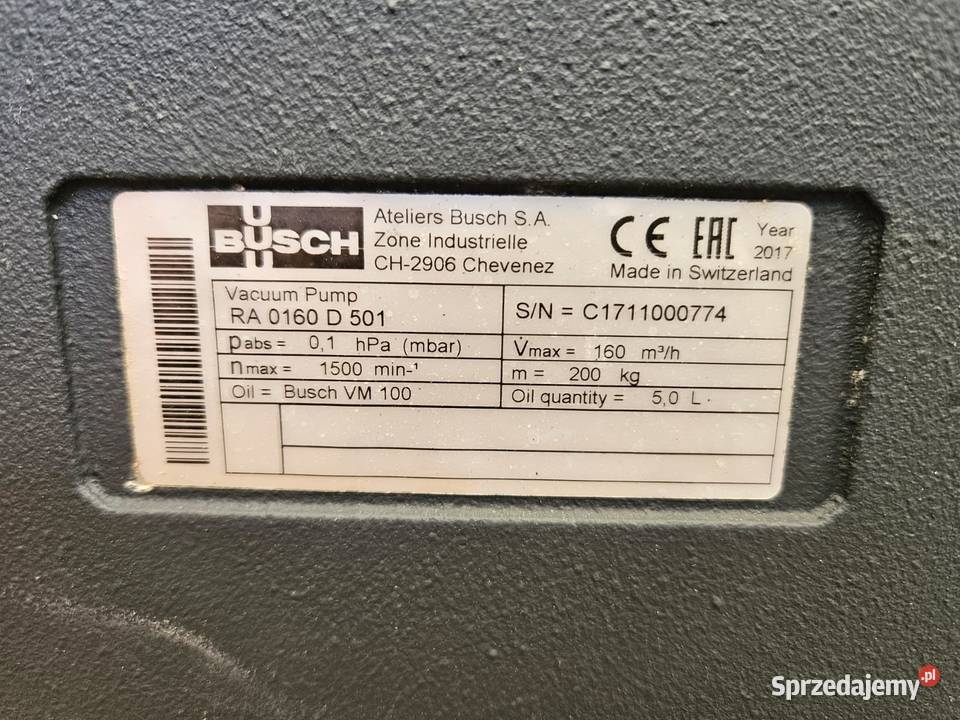 Pompa próżniowa Busch RA 0160 D 20 Krotoszyn
