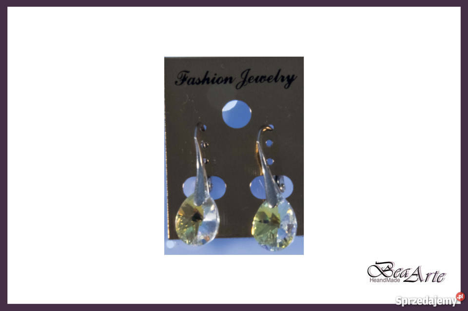 Kolczyki Swarovski migdał srebro WALENTYNKI małopolskie Łysa Góra sprzedam