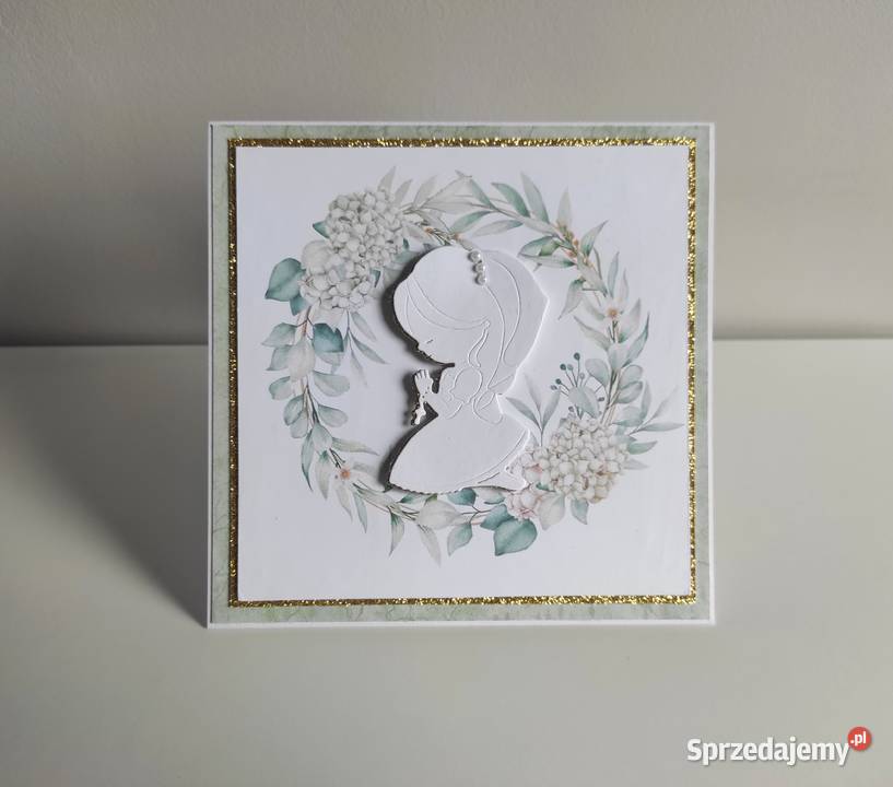 Kartka ręcznie robiona na Komunię Świętą Rękodzieło Łódź sprzedam