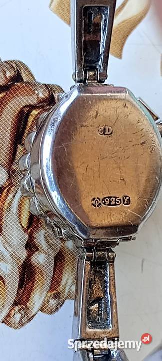 Zegarek retro Rotary ze srebra 925 z kamieniami Wagowo