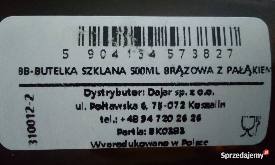 Butelki BB szklane 500ml 05l pałąk klips krachla Rewal