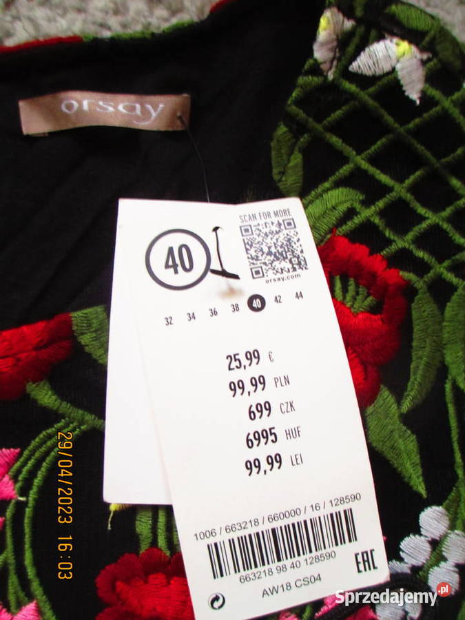 bluzka w kwiaty ciepła 40 Orsay