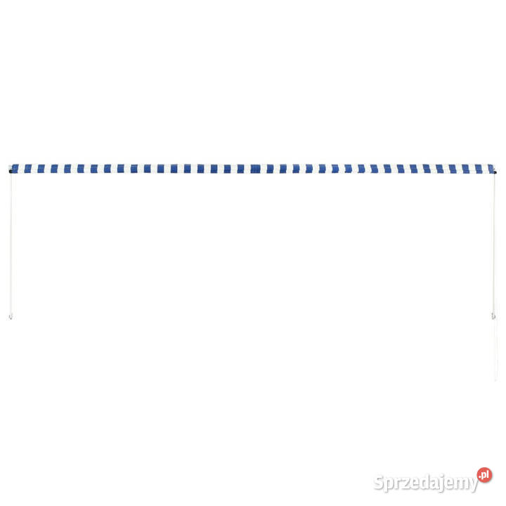 Markiza zwijana 400 x 150 białoniebieska
