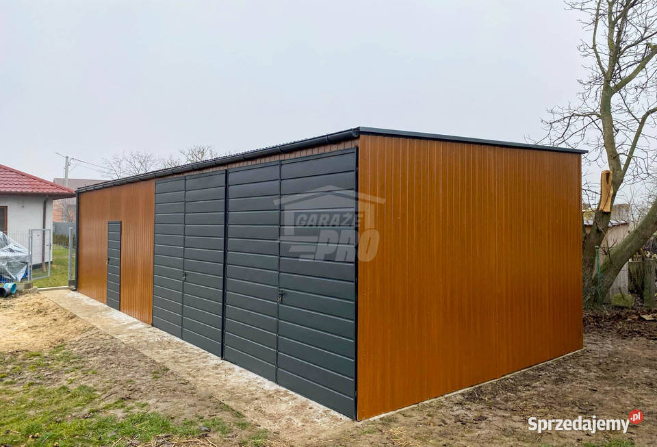 Garaż blaszany 12x6m 2x Brama drzwi Antracyt zachodniopomorskie Drawsko Pomorskie