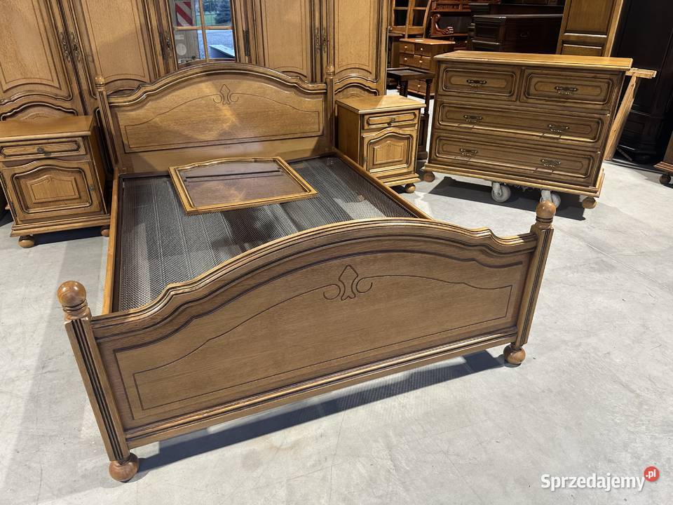 Dębowa sypialnia łóżko 140 szafki komoda szafa wielkopolskie Sławoszewek