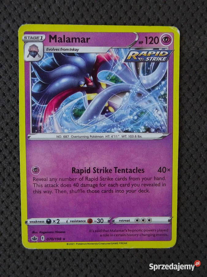 Karta Pokemon Malamar Pozostałe Warszawa