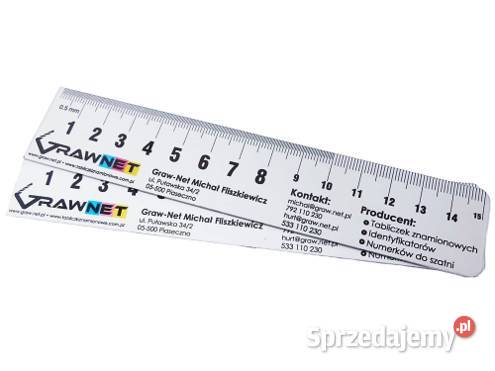 Linijka metalowa reklamowa gadżet z logo 15 10 mazowieckie Chynów