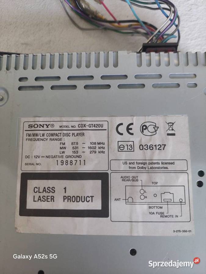 Radio samochodowe SONY