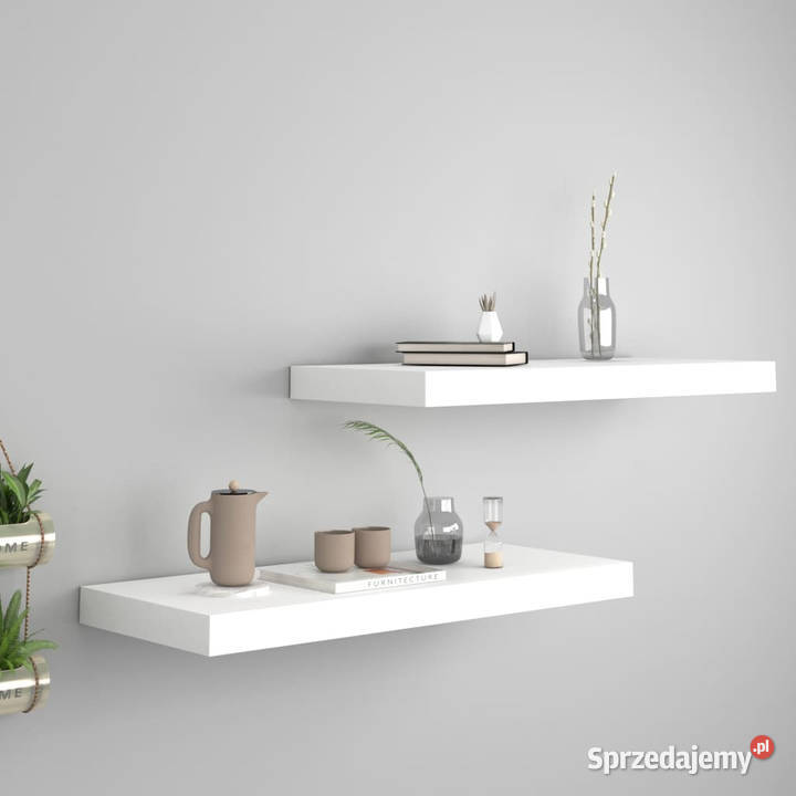 Półki ścienne 2 białe 60x235x38 MDF WM323812 Warszawa