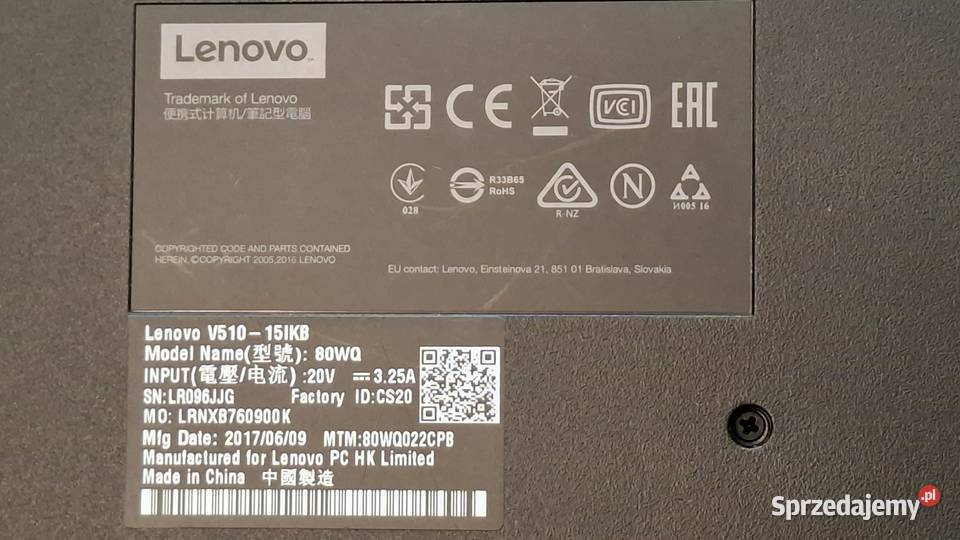 Lenovo V51015IKB 156 i5 25 GHz RAM 8 GB SSD 256 Waga 2 sprzedam
